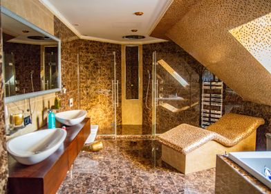 Luxury and gold bathroom