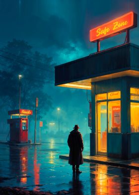 Neon Gas Station