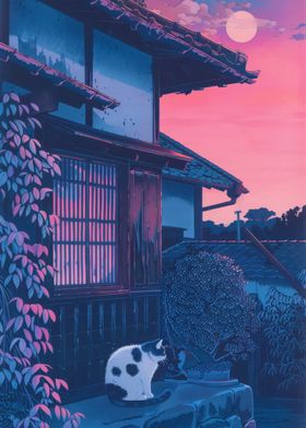 Sunset Japan Painting