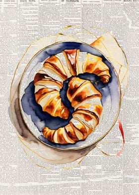 French Croissant Newspaper