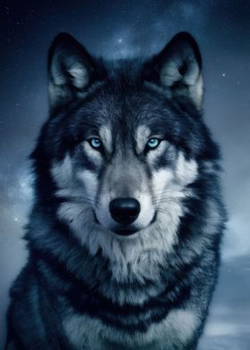 Wolf Husky Dog Galaxy