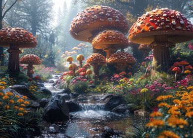 Mushroom fantasy forest