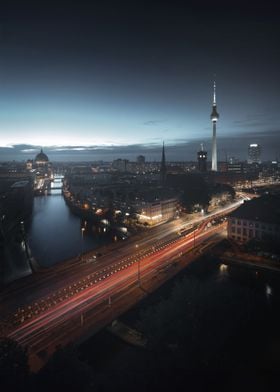 Berlin Night City View