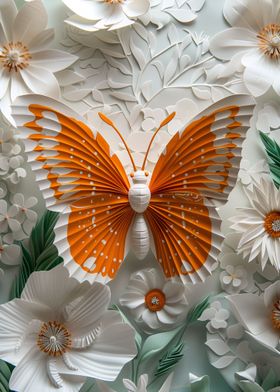 Butterfly Orange White Pap