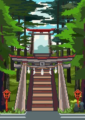 Torii Gate Shrine Pixel