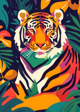 Tiger Abstract Flat