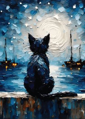 Starry Night And The Cat