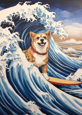 Dog in Great Wave