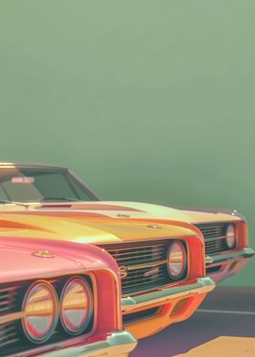 Pastel Vintage Cars