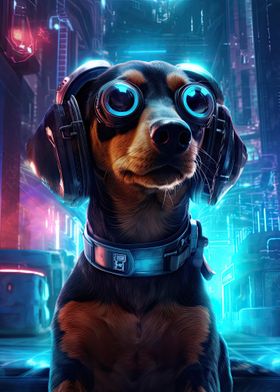 Dachshund Cyberpunk