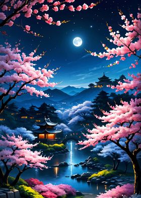 Cherry Blossom Landscape