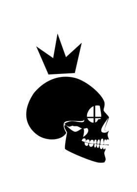 Black king skull icon with