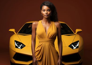 Lamborghini car and girl