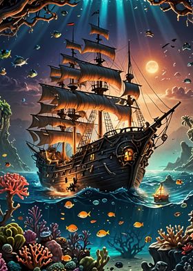 Pirate ship landscape