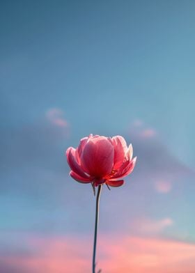 Minimalist Peony Flower