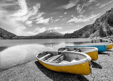 Lake Shoji with Mount Fuji