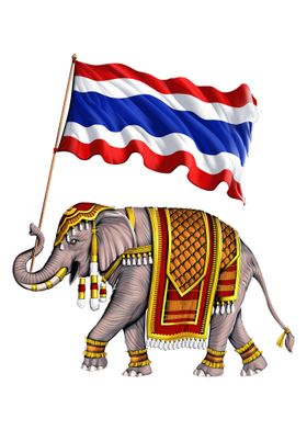 Thailand Flag Elephant