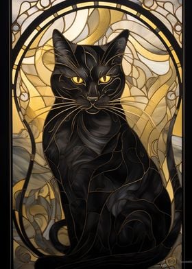 Kintsugi Fat Black cat