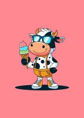 ice cream cow mascot