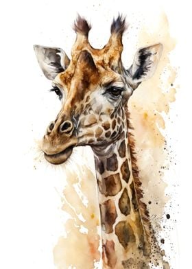 Giraffe in watercolor