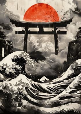 Torii and Great Wave