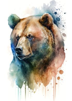 Bear in watercolor