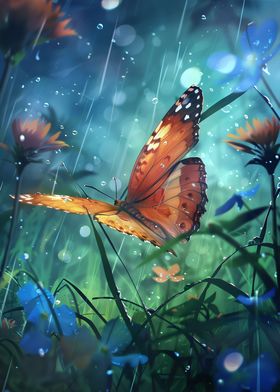 Butterfly in Rain