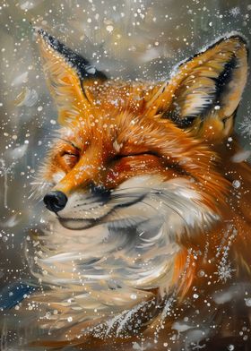 Joyful Snowy Warm Fox