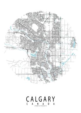 Calgary City Map Circle