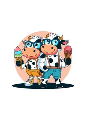ice cream cow mascot