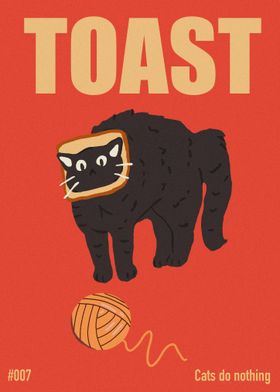 Black Cat with Toast