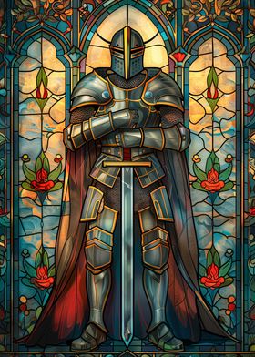 Knight Paladin Stain Glass