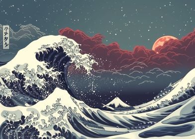 Wave Of Kanagawa Sunset