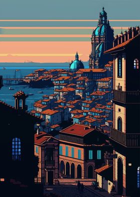 Porto City Pixel Art