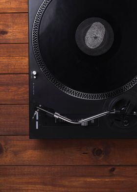 Turntable on Wood