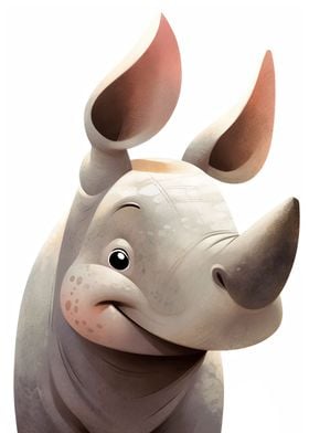 Cute Rhino Poster  