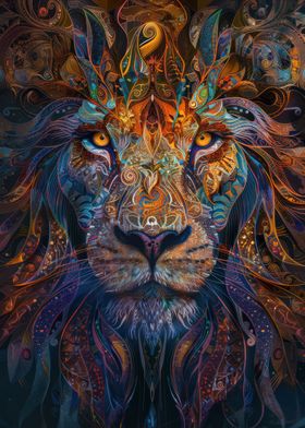 Mystical Abstract Lion