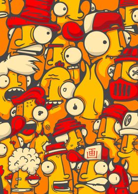 yellow cartoon characters