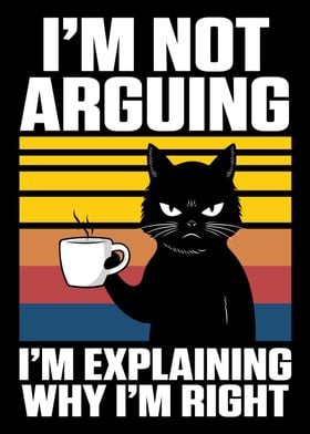 Funny Cat Coffee Arguing