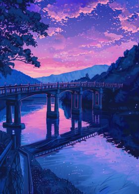 Sunset Japan Painting