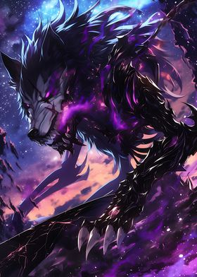 Anime Purple Demon Wolf