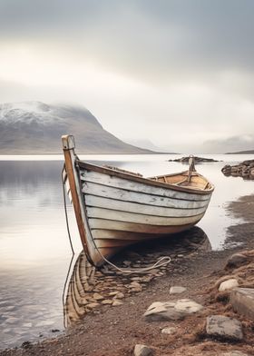 Wooden boat on the shore