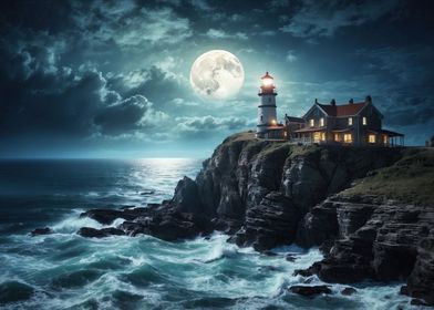 Lighthouse at night