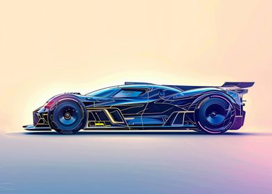 Fast racing supercar art