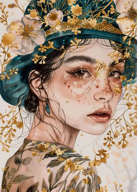 Golden Elegance Portrait