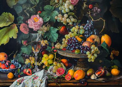  Vase and fruits