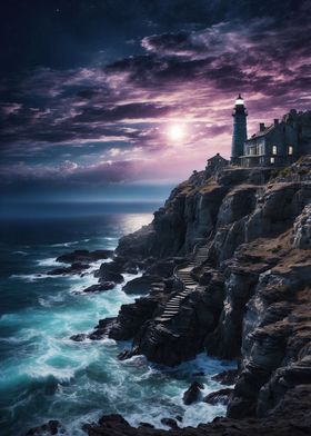 Lighthouse at night