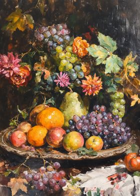 Vase with fruits