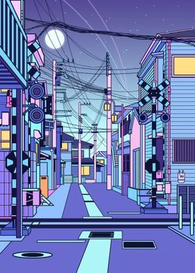 japan night cityscape