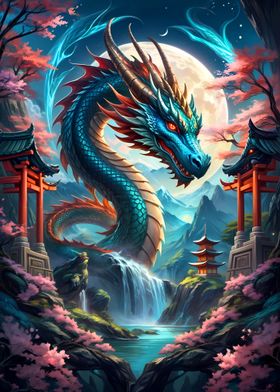 Blue dragon angry fantasy